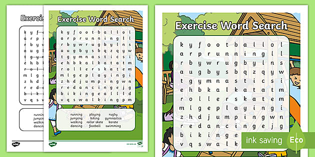 Exercise  Motivational Word Search Printable (teacher made)