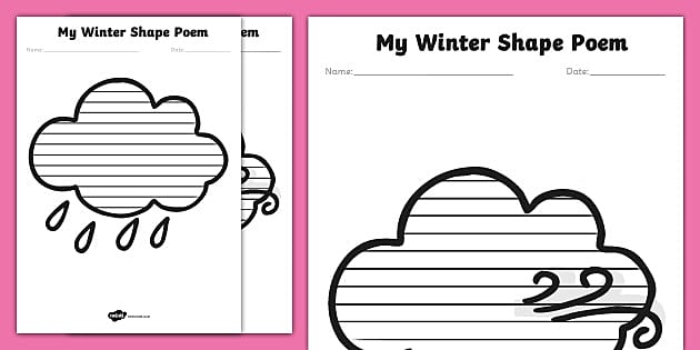 Winter Shape Poetry Temperate (Teacher-Made) - Twinkl