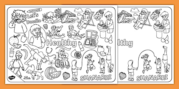 Let's Doodle About Healthy SHANARRI Colouring Pages - Twinkl