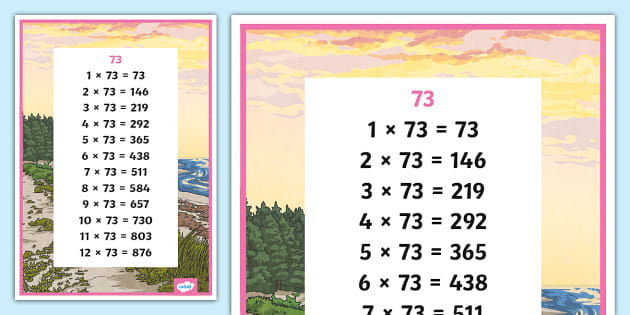 👉 73 Times Table Display Poster (teacher made) - Twinkl