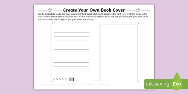 Create Your Own Book Cover Activity Sheet Twinkl