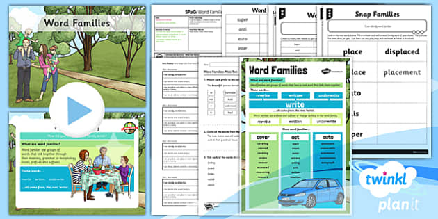 Word family examples