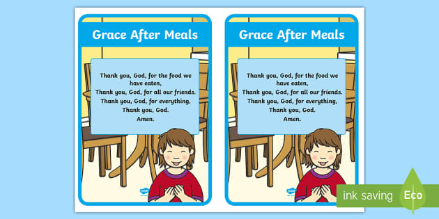 Children’s Mealtime Prayers | Grace After Meals Print-Out