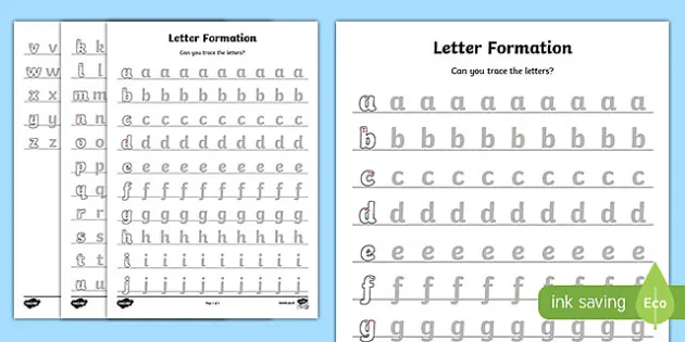 Lowercase Letters Handwriting Practice Worksheet - Twinkl