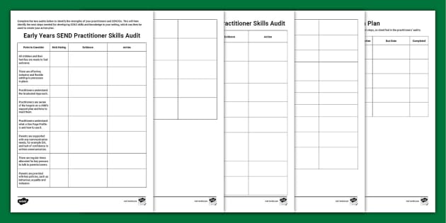 Early Years Send Practitioner Skills Audit Teacher Made 