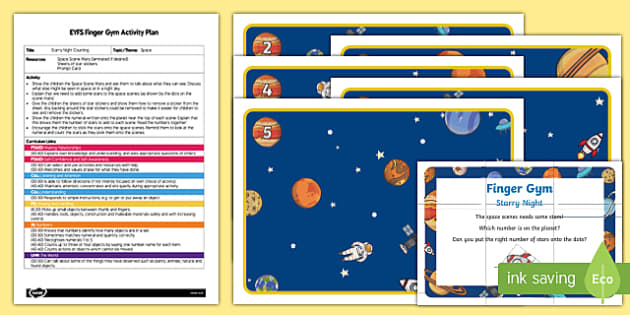 Eyfs Starry Night Counting Finger Gym Plan And Resource Pack