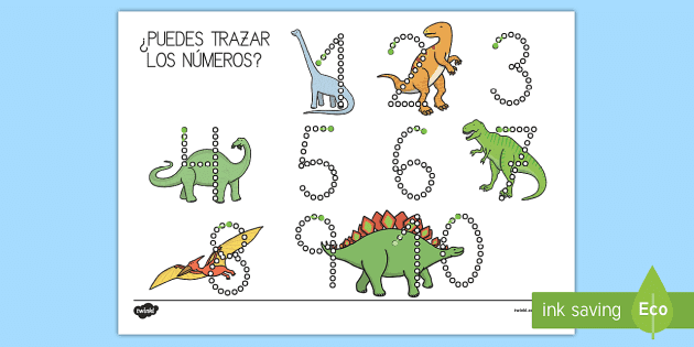 Fichas de formación de números 1-10 de dinosaurios Ficha de actividad