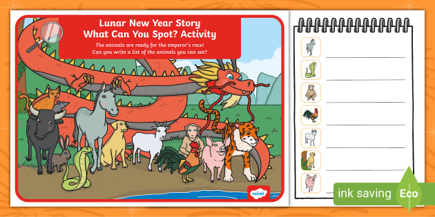 Lunar New Year Story What Can You Spot Writing Activity