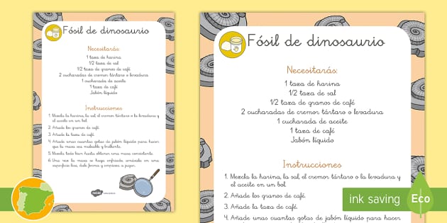 Manualidad: Fósil de dinosaurio