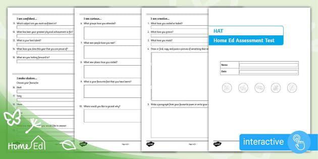 HAT Home Ed Assessment Test (teacher made) - Twinkl