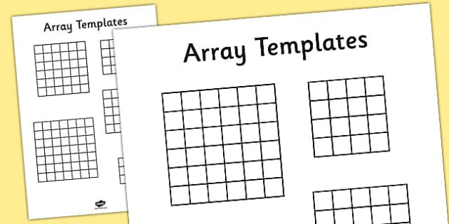 grid worksheet blank squares Array numeracy, array, Templates templates, maths,