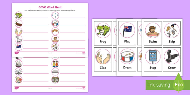 * NEW * Write the Room CCVC Word Hunt Activity Pack