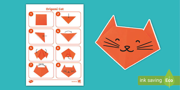 Simple Paper Craft Origami Cat Activity - Teacher-made