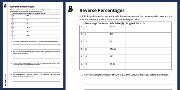 👉 Reverse Percentages Questions | KS3 Maths | Beyond