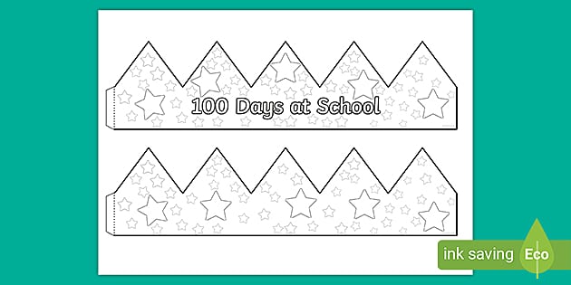Starry 100 Days Crown teacher Made Twinkl