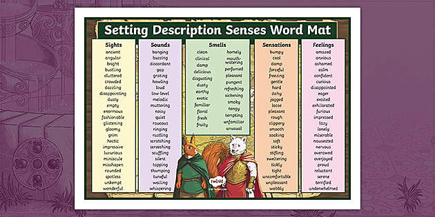 setting-description-senses-word-mat-example-words-twinkl