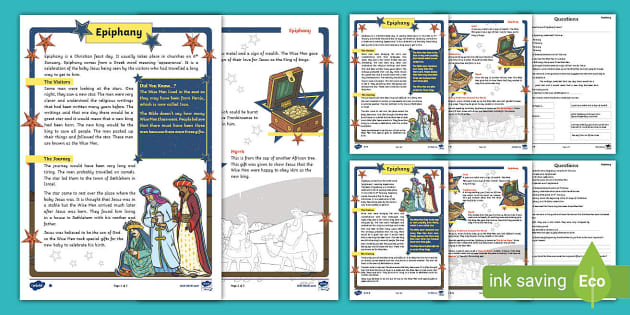 LKS2 Epiphany Differentiated Reading Comprehension Activity