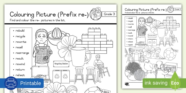 Grade 3 Phonics Colouring Page re- (teacher made) - Twinkl