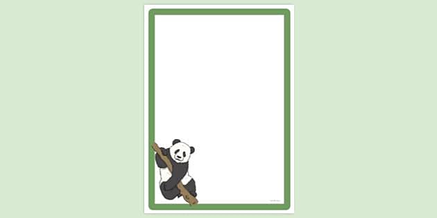 FREE! - Giant Panda in a Tree Page Border - Twinkl