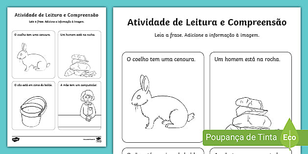 Tarefa de Português para o 1º ano do Ensino Fundamental
