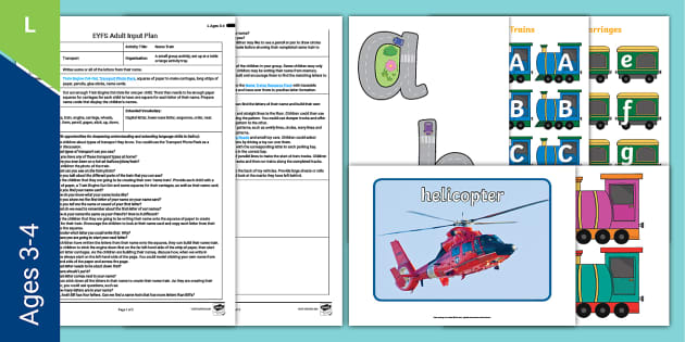 EYFS Name Train Adult Input Plan and Resource Pack | Twinkl