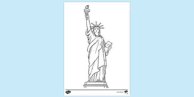 statue of liberty coloring page easy