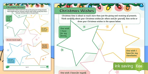 Christmas Wishes F-2 Writing Activity (teacher made)