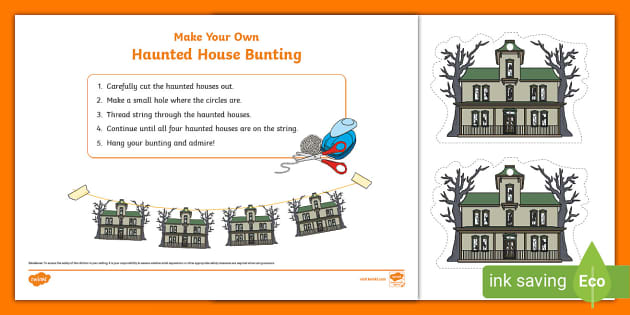 Halloween Make Your Own Haunted House Bunting Activity