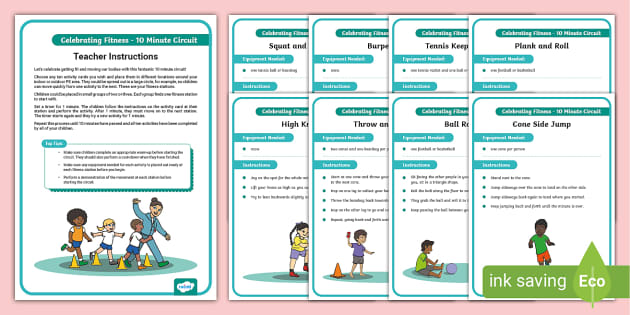 KS1 National Fitness Day 10 Minute Circuit - PE - Movement