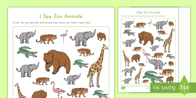 i spy zoo animals activity primary teaching resources