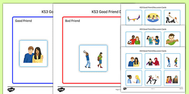 KS3 Good Friend Discussion and Sorting Cards - Twinkl