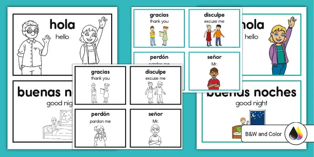 Greeting Flash Cards English/Spanish / Twinkl USA - Twinkl