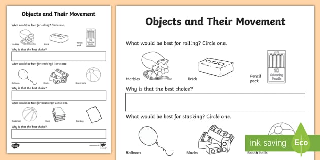 Does it move on its own?, 1st grade, 2nd grade, 3rd grade Science  Worksheet