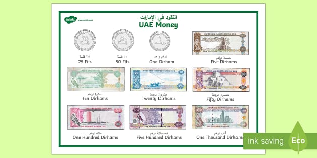 uae maths money year 3 display cut outs