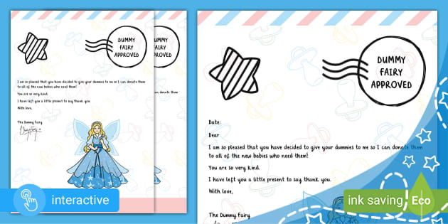 Letter from the Dummy Fairy (teacher made) - Twinkl