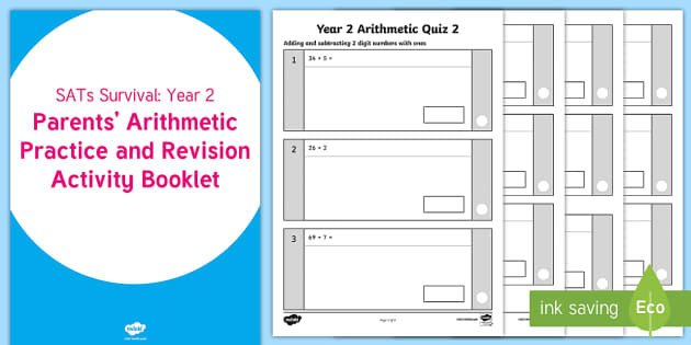 SATs Survival Year 2 Parents' Arithmetic Practice and Revision Activity