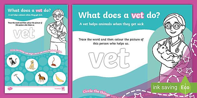 What Does a Vet Do? Activity Sheet (teacher made) - Twinkl