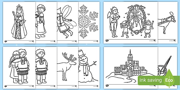 The Snow Queen Story Coloring Sheets