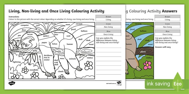 living and nonliving things coloring pages