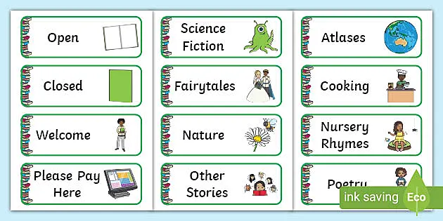 Book Corner Library Labels Arabic/English - Book Corner ...