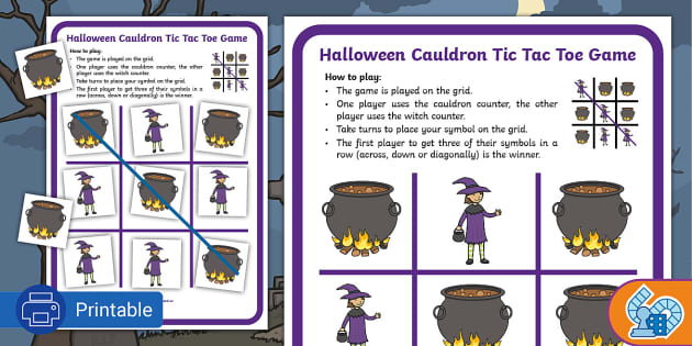 Halloween Tic-Tac-Toe craft activity guide