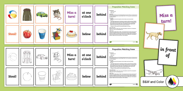 Preposition Matching Game for 3rd-5th Grade (Teacher-Made)