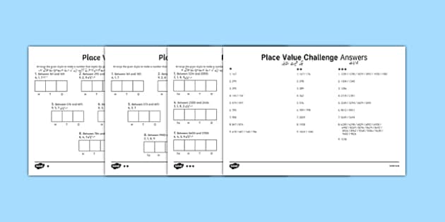 place value challenge worksheet worksheet urdu translation