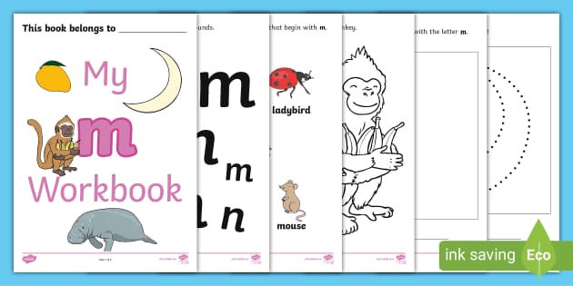 My Letter 'm' Workbook (K1) (teacher Made) - Twinkl