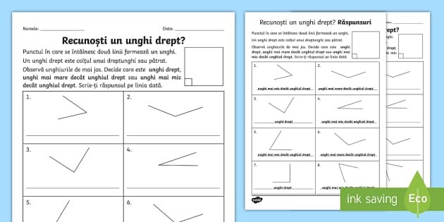 Unghiul Drept FiÈ™Äƒ De Lucru Teacher Made