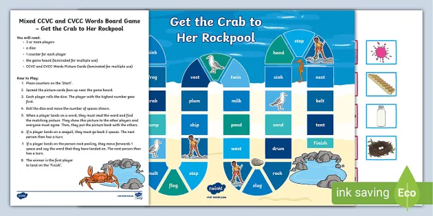 CVC WORD & CVCC CCVC WORDS CARD GAME - Crash Decodable Words Games