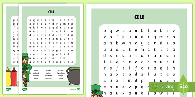 Au Sounds Word Search Find A Word With Missing Letters