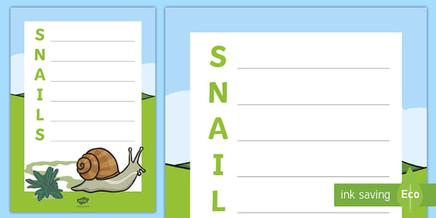 Snails Acrostic Poem (teacher made) - Twinkl