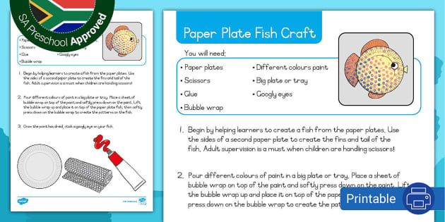 Fish Paper Plate Craft - Preschool Approved - South Africa