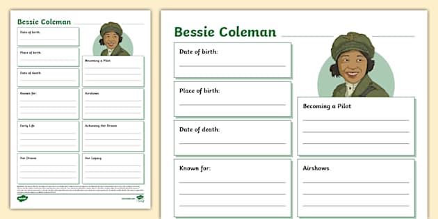 Who Is Bessie Coleman? Activities for Kids - Twinkl